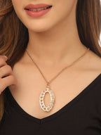 NVR Women Gold-Polished Oxidised Bohemian Necklace | Grocsy
