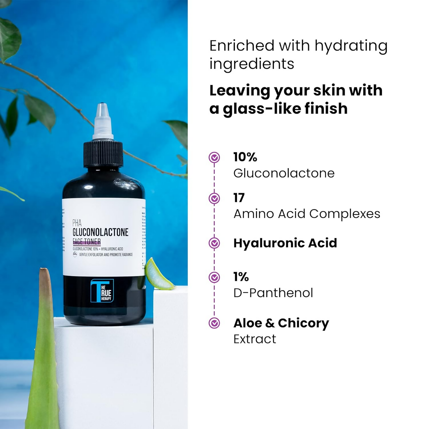 The True Therapy Pha Toner Gluconolactone 10%,Hyaluronic Acid&17 Amino Acid Complex Hydrating Toner | Grocsy