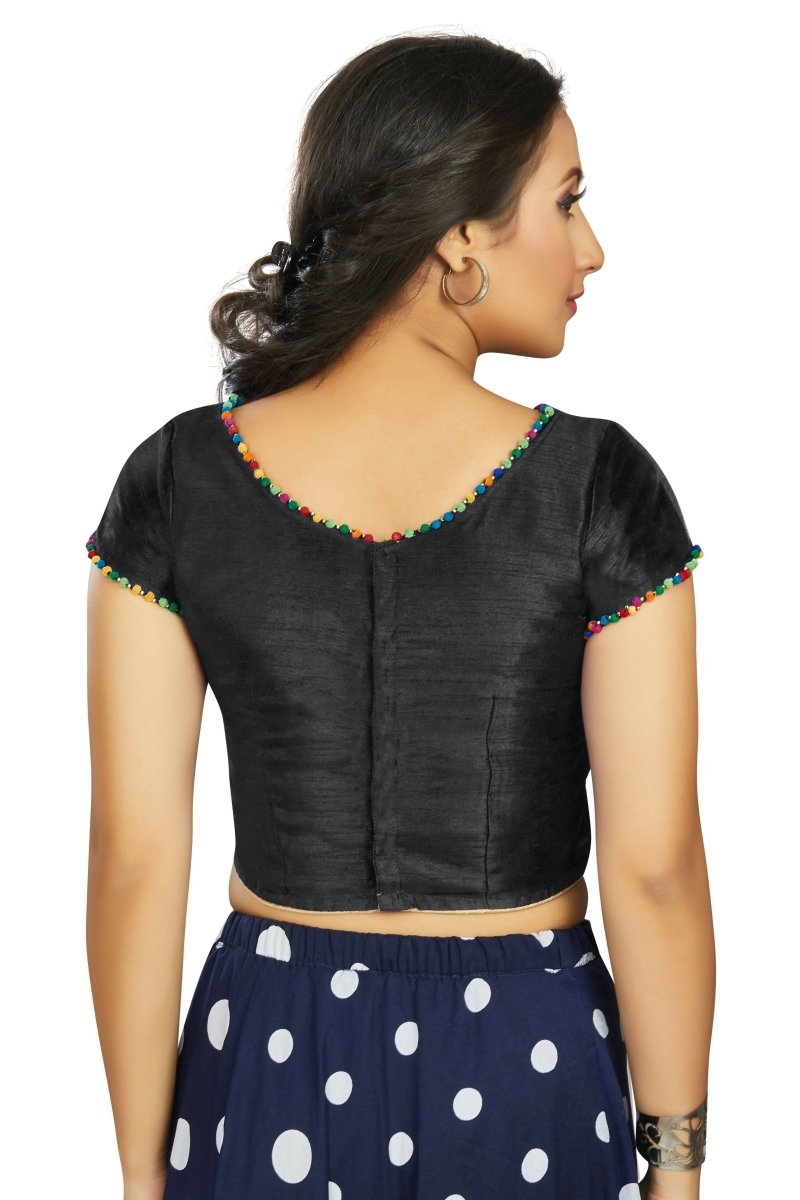 Aastha Fashion Women's Black Art Silk Designer Party Wear Readymade Blouse | Grocsy