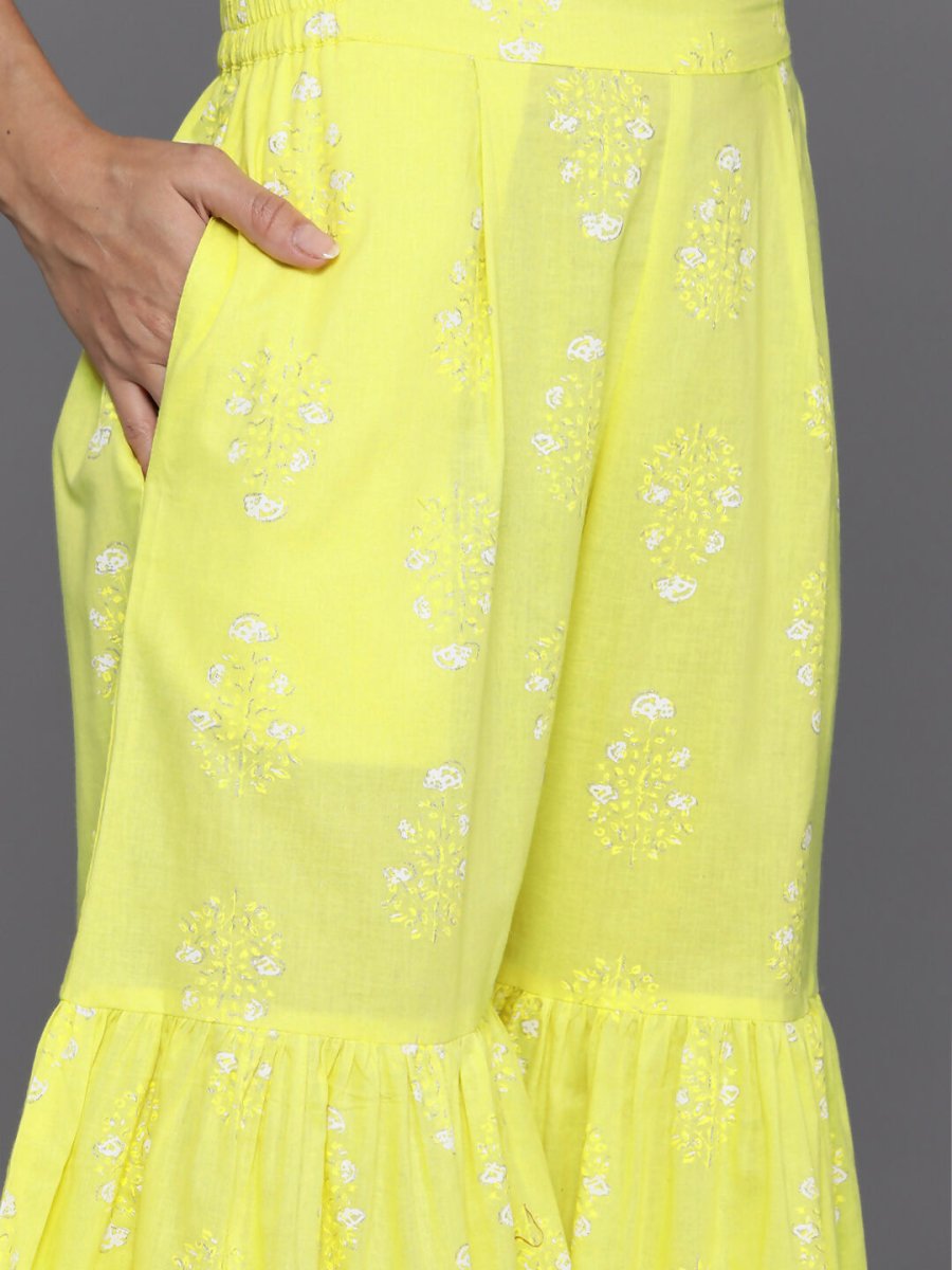 Ahalyaa Women's Traditional wear Kurta Set - Yellow | Grocsy