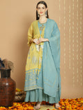 Jyoti Fashion Women's Yellow Chanderi Silk Elegant Jardoshi Kurta with Trouser & Dupatta | Grocsy
