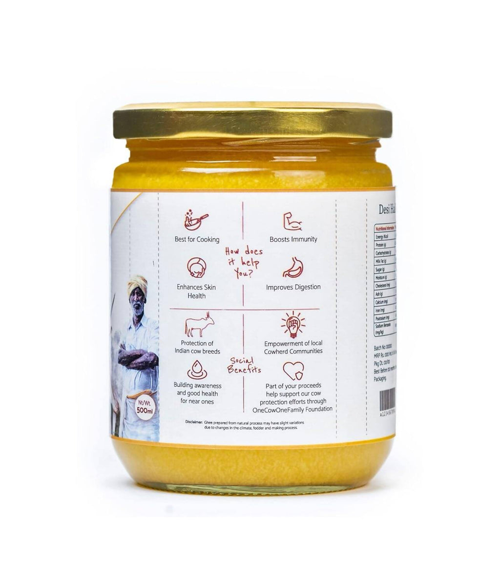 Kudej Desi Hallikar Cow A2 Ghee | Organic Desi Gir Cow Ghee |  Made From Grass Fed Cow's Milk | Grocsy