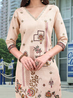 Joban Fashion Off White Position Digital Print With Position Foil Kurta Set | Grocsy