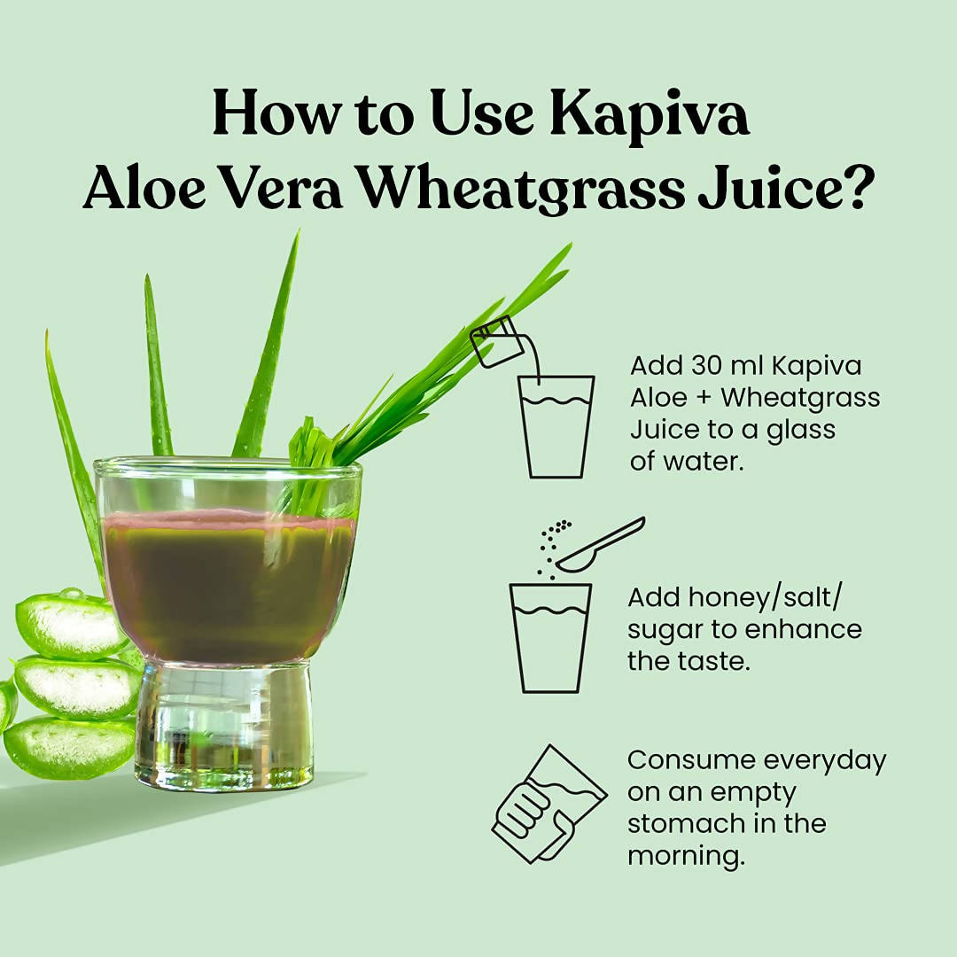 Kapiva Ayurveda Aloe Vera + Wheatgrass Juice | Grocsy