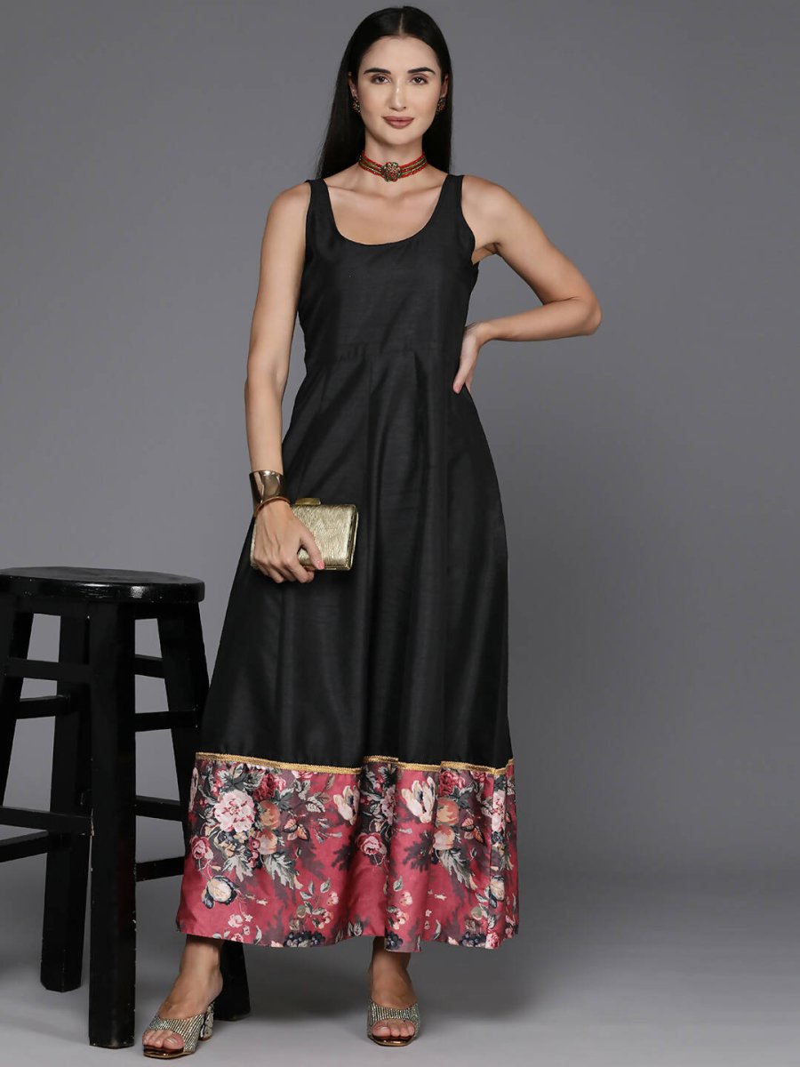 Ahalyaa Women's Traditional wear Ethnic Dress - Black | Grocsy