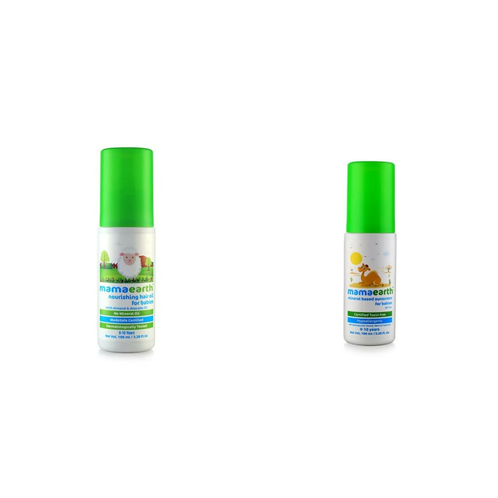 Mamaearth Nourishing Hair Oil & Mineral Based Sunscreen | Grocsy