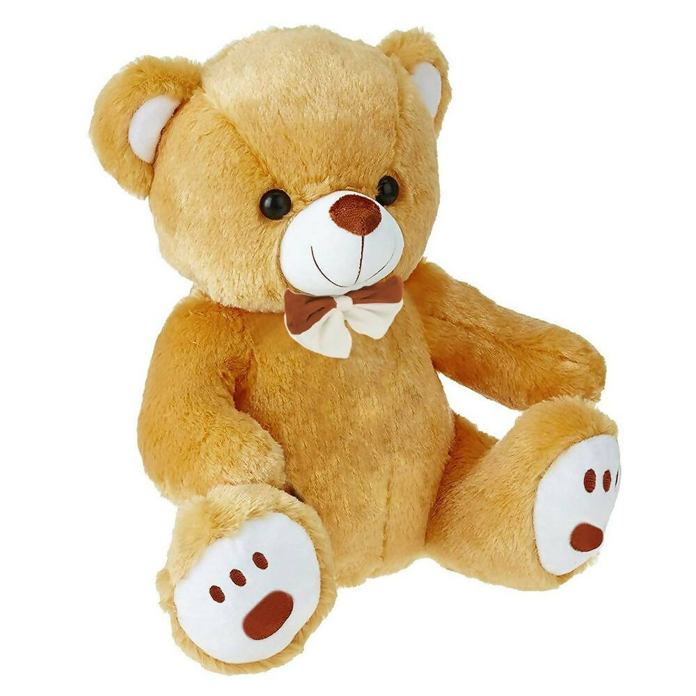 Webby Plush Cute Sitting Teddy Bear Soft Toys With Neck Bow (Brown Color) | Grocsy