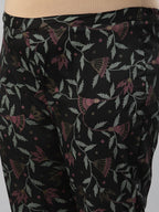 Sztori Plus Size Floral Foil Printed Mandarin Collar A-Line Kurta With Trouser | Grocsy