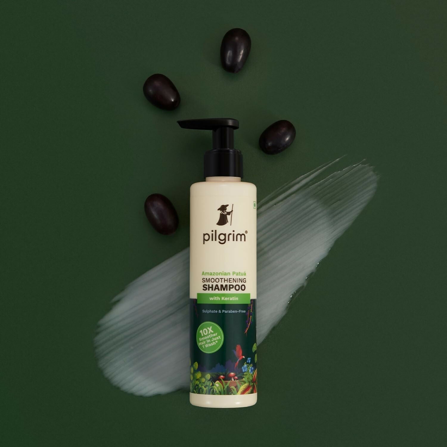 Pilgrim Patua & Keratin Hair Smoothening Shampoo For Dry & Frizzy Hair | Grocsy
