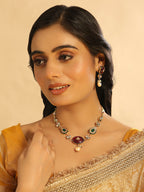 Nuyug 22K Gold Plated Radiant Sage Stone Kundan Necklace | Grocsy