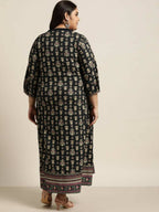 Juniper Women`s Dark Blue Rayon Fusion Wear Printed A-line Dress | Grocsy