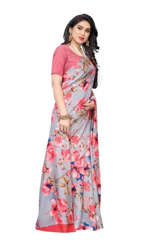 Vamika Grey Linen Satin Border Saree (SONAKSHI 12 PEACH) | Grocsy