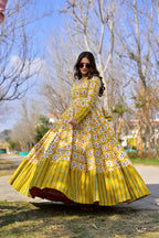 Aayaa Pure Muslin Gown With Heavy Digital Print - Multi Color | Grocsy