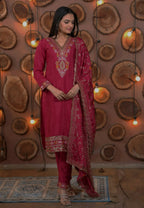 Teeya Creation Rani Color Chinon Silk Functional Wear Trending Kurti | Grocsy