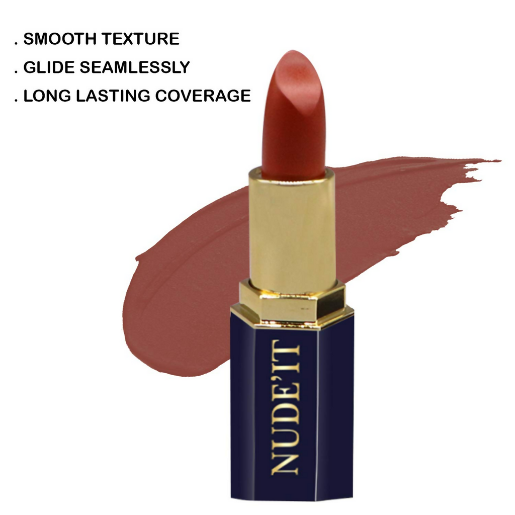 CVB C12 Nude’It Lip Colour for Smudge Proof Matte Finish 204 Rusty | Grocsy