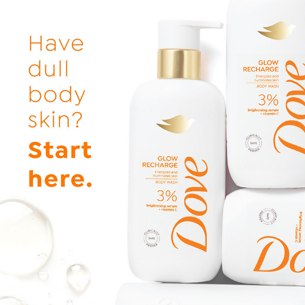 Dove Glow Recharge Exfoliating Serum Body Wash with 3% Brightening Serum + Vitamin C | Grocsy