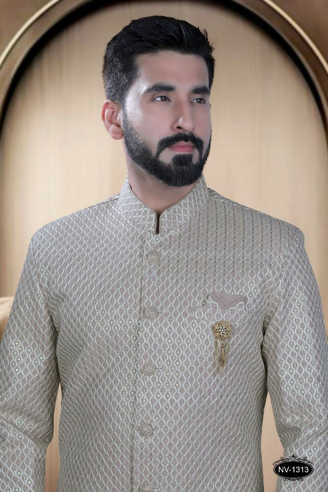 Joban Fashion Men's Pink Base Silk Kurta with Pyjama | Grocsy