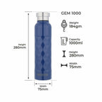 Dubblin Gem Stainless Steel Fridge Water Bottle | Grocsy
