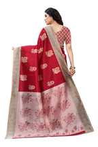 Vamika Red Printed Art Silk Saree | Grocsy