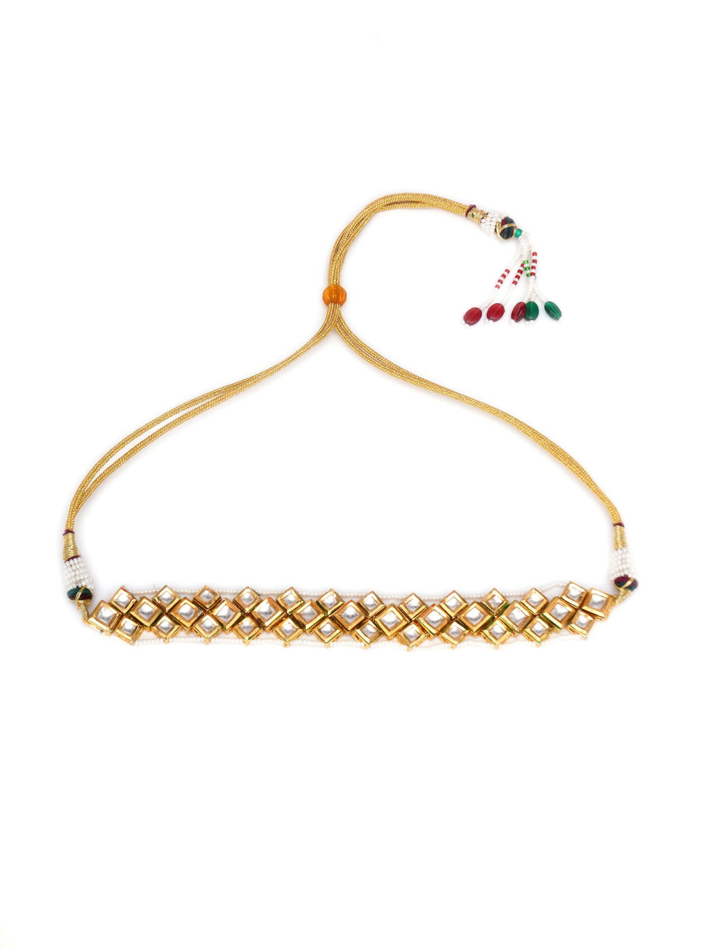 Kundan & Pearl Neckpiece (Gold) - Ruby Raang | Grocsy