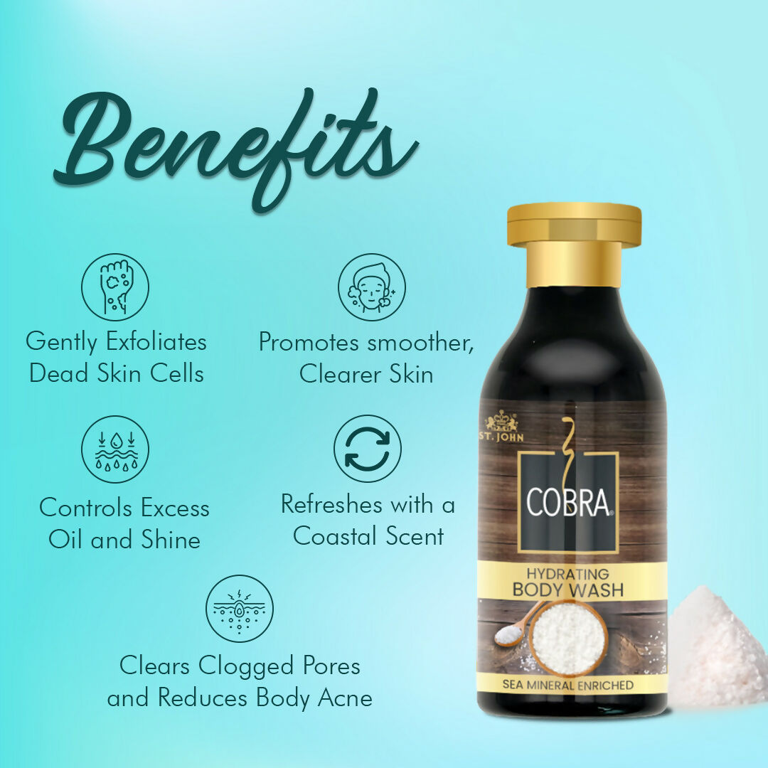 ST.JOHN Cobra Sea Mineral Enriched Body Wash Refreshing & Hydrating Deep Cleansing with Oceanic Minerals For All Skin Types | Grocsy