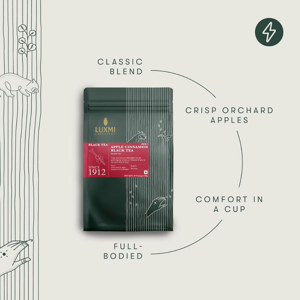 Luxmi Estates Apple Cinnamon Black Tea | Grocsy