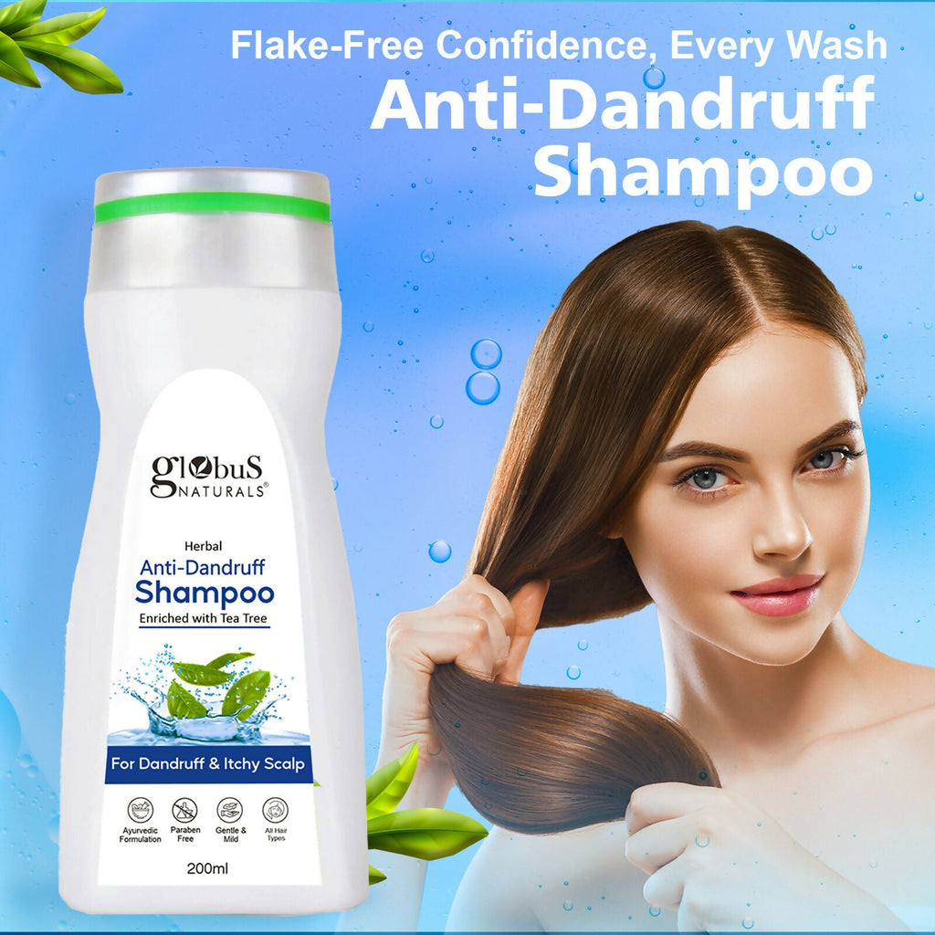 Globus Naturals Anti Dandruff Shampoo, For Dandruff and Itchy Scalp, Suitable For All Hair Types | Grocsy