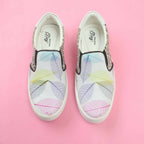 Tiny Bugs Girls Leaf Printed Slip Ons Sneakers - White | Grocsy