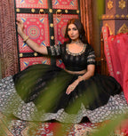 Jyoti Fashion Women's Black Faux Georgette 5MM Sequins with Zari Embroidered Designer Lehenga Choli Set | Grocsy
