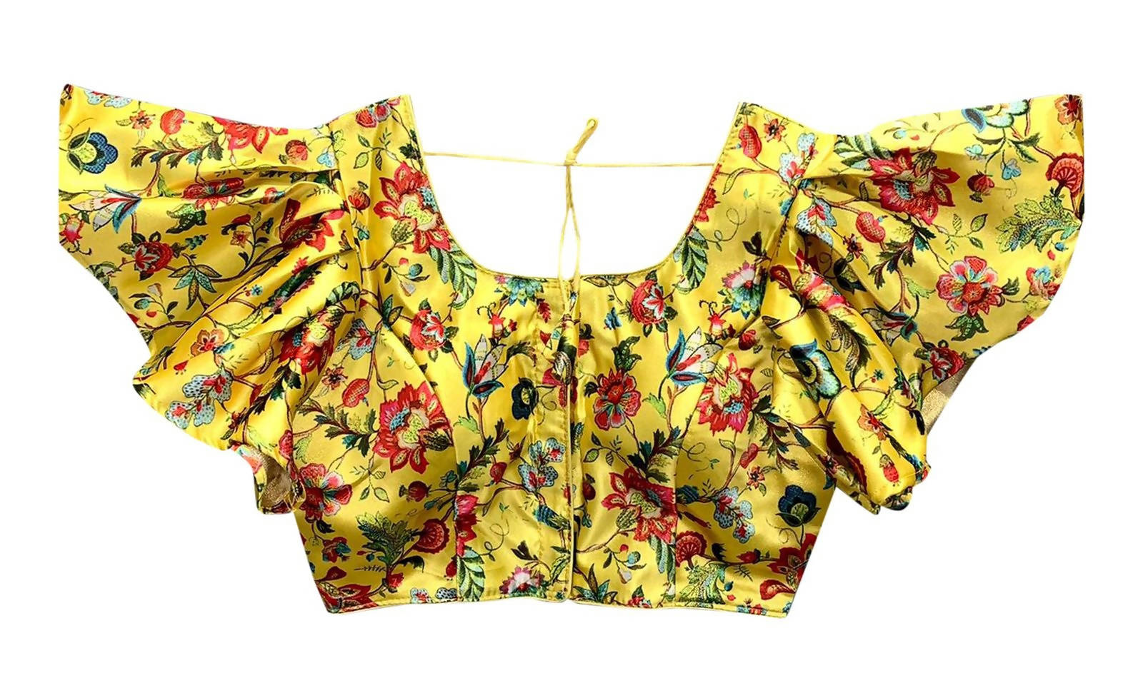 Vamika Yellow Mate Digital Print Blouse | Grocsy