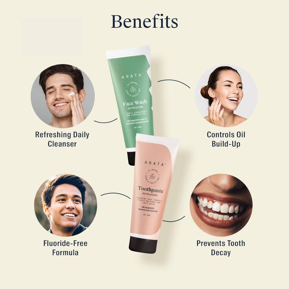 Arata Face wash & Toothpaste Combo | Grocsy