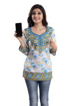 Snehal Creations Best Stylish Faux Crepe Printed Short Kurti Tunic | Grocsy