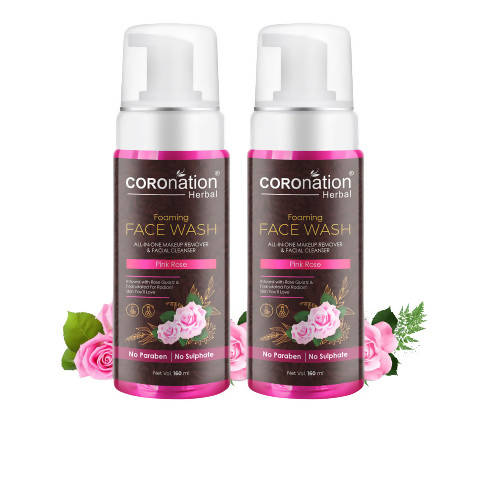 Coronation Herbal Pink Rose Foaming Face Wash | Grocsy