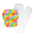 Kindermum Nano Aio Cloth Diaper With 2 Organic Cotton Inserts- Colourful Art For Kids | Grocsy