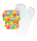 Kindermum Nano Aio Cloth Diaper With 2 Organic Cotton Inserts- Colourful Art For Kids | Grocsy