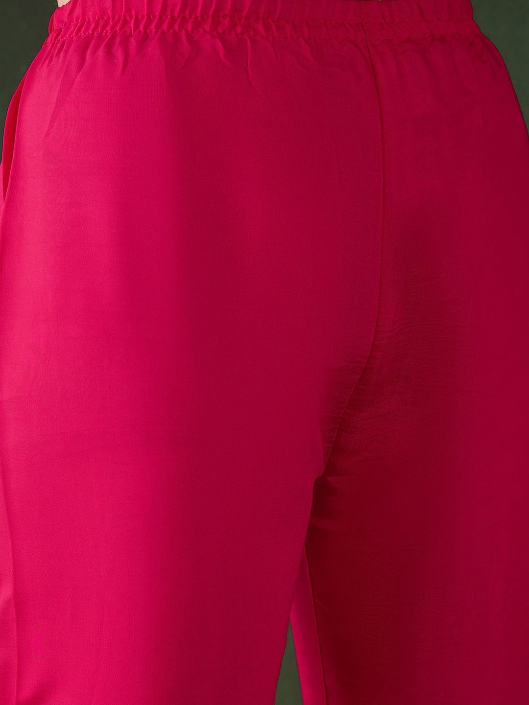 Sangria Pink Floral Embroidered Thread Work Pure Cotton Kurta & Trousers & Dupatta | Grocsy