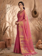 Shree Shyam Fashion Wine Tissue Silk Saree | Grocsy