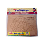Kraftsman English Alphabets Wooden Jigsaw Puzzles Tortoise Shape Puzzle | Color Kit Included | Grocsy