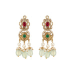 Nuyug 18K Gold Plated Divine Gold Tone Beaded Long Necklace Set | Grocsy