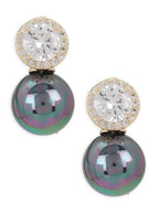 Diamond and Grey Stone Earrings- Ruby Raang | Grocsy
