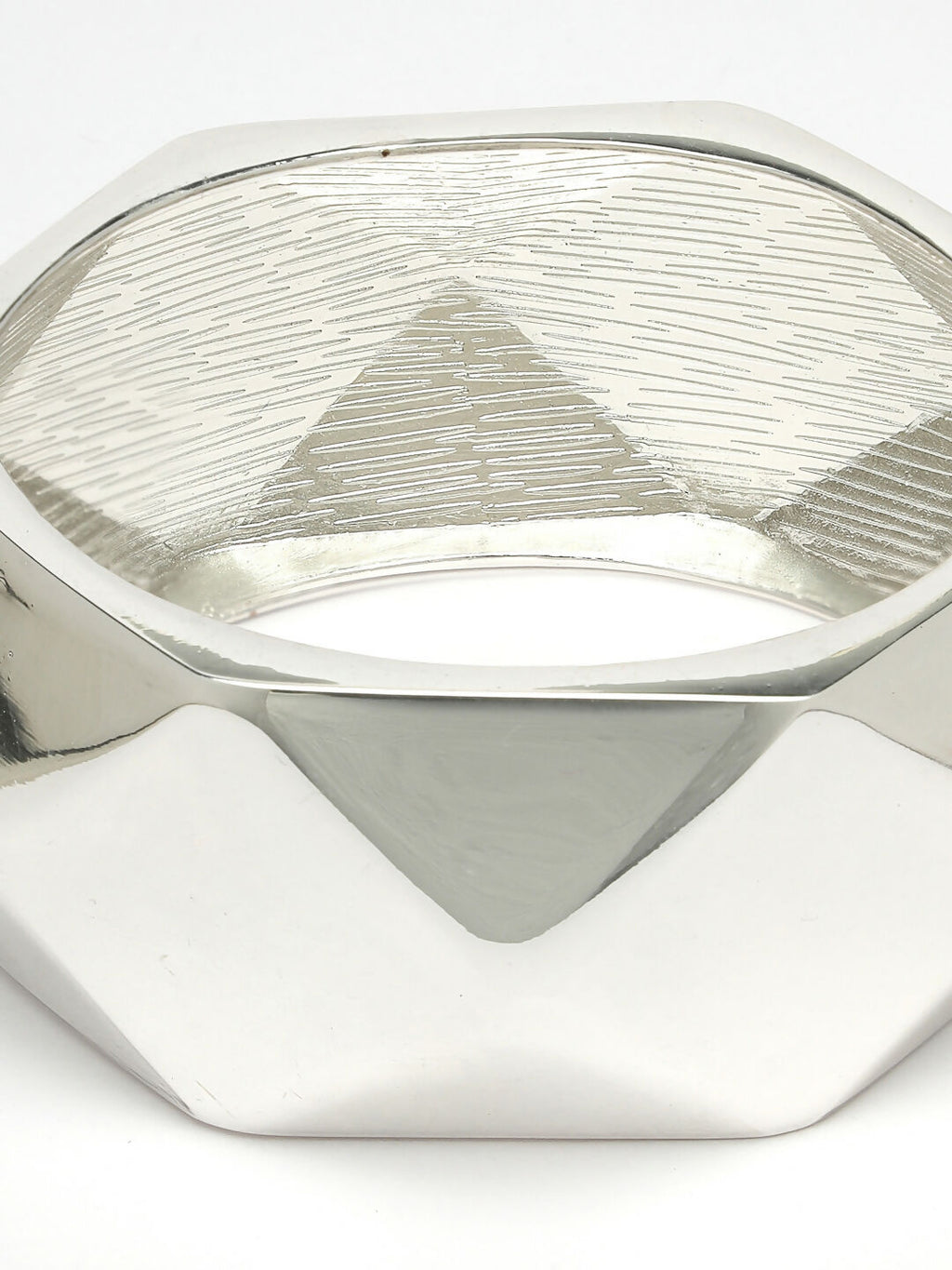 NVR Women Rhodium-Plated Kada Bracelet | Grocsy