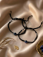 NVR Women Set of 2 Black Beaded Evil Eye Anklet | Grocsy