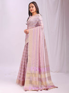 Shree Shyam Fashion Organza Light Pink Saree | Grocsy