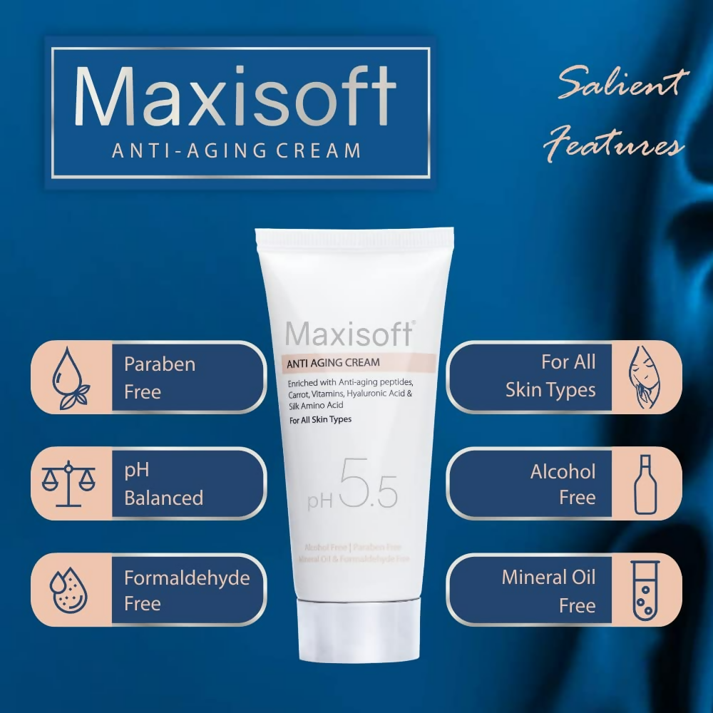 Maxisoft Anti Aging Cream Reduces Fine Lines, Wrinkles & Age Spots | Grocsy