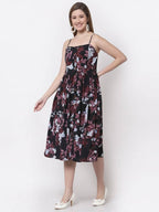 Myshka Multi Color Crepe Printed Dress | Grocsy