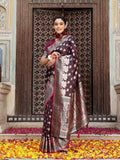 Shree Shyam Fashion Purple Silk Saree | Grocsy