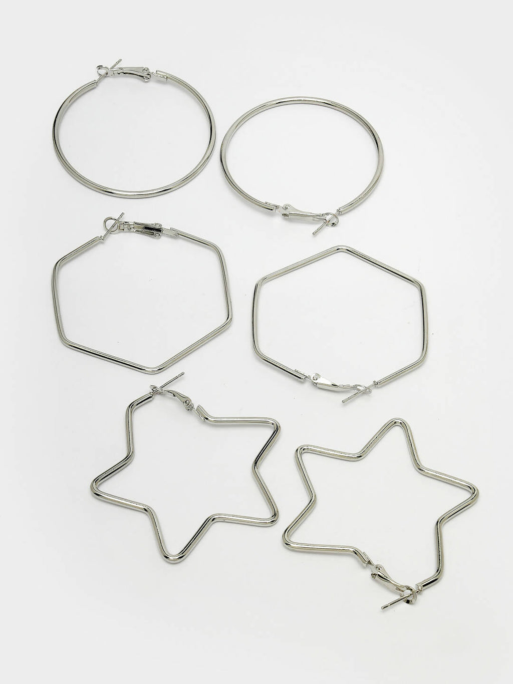 NVR Women Gold-Toned Geometric Hoop Earrings | Grocsy