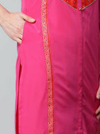 Ahalyaa Womens Pink Crepe Printed Kurtas | Grocsy