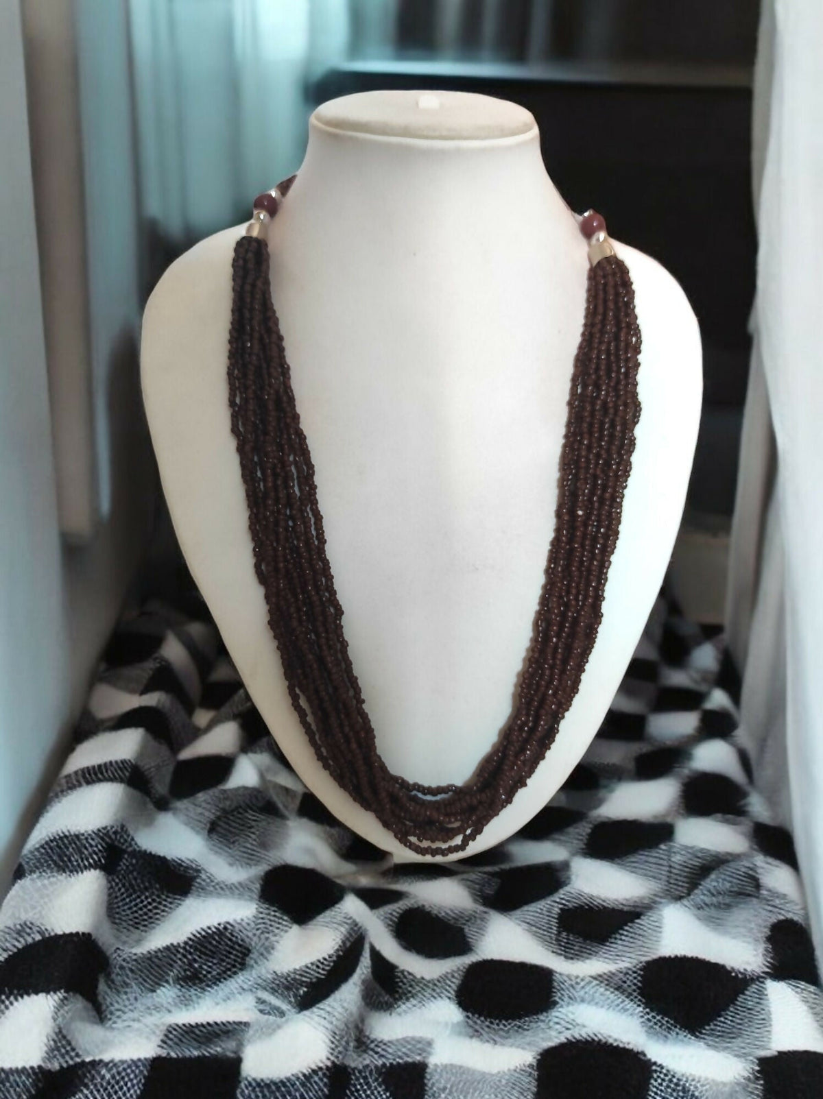 Inhanns Bloom Handmade Beaded Only Necklace - 12 Layers - Coffee Necklace | Grocsy