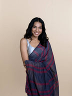 Suta Women Navy Blue Pure Cotton Handloom Saree | Grocsy